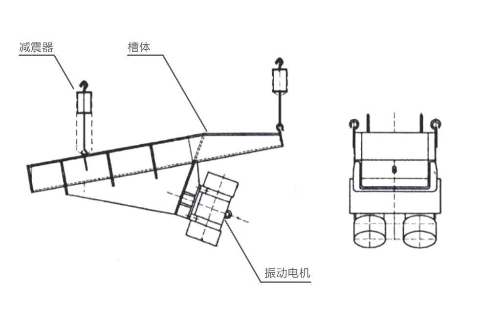 電機(jī)振動給料機(jī)安裝結(jié)構(gòu)示意圖